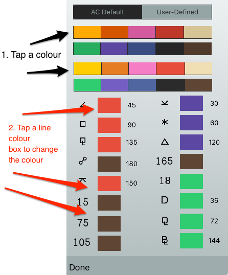 Aspect line colours how to change