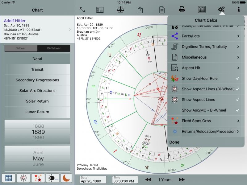 Chart Calculations menu #2