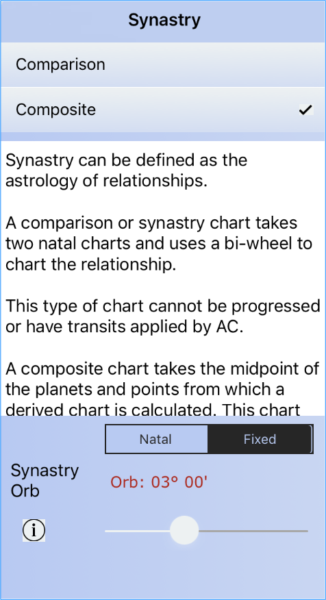 Synastry Options