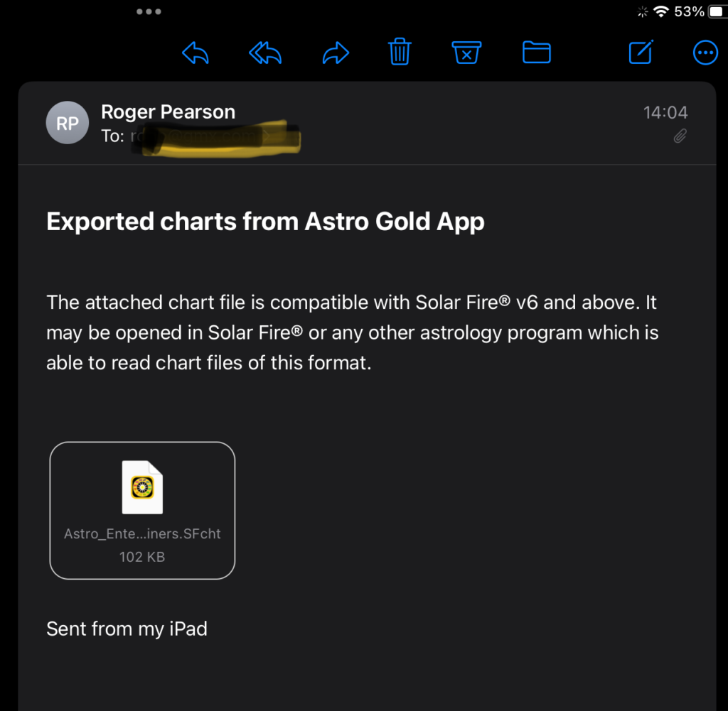Exported charts from Astro Gold App