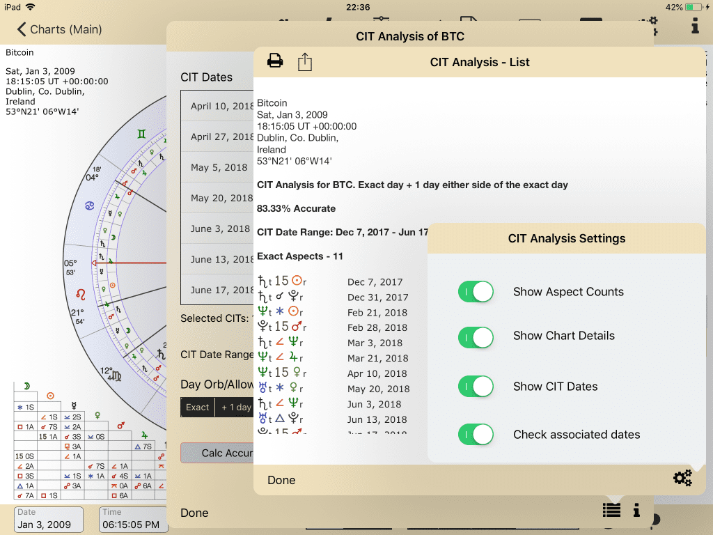 CIT Analysis Listing and Printing (iPad/Mac) | AstroConnexions