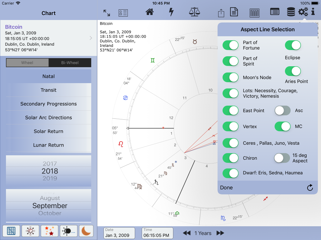 Aspect Line Selection (available for the iPhone/iPad/Mac) | AstroConnexions
