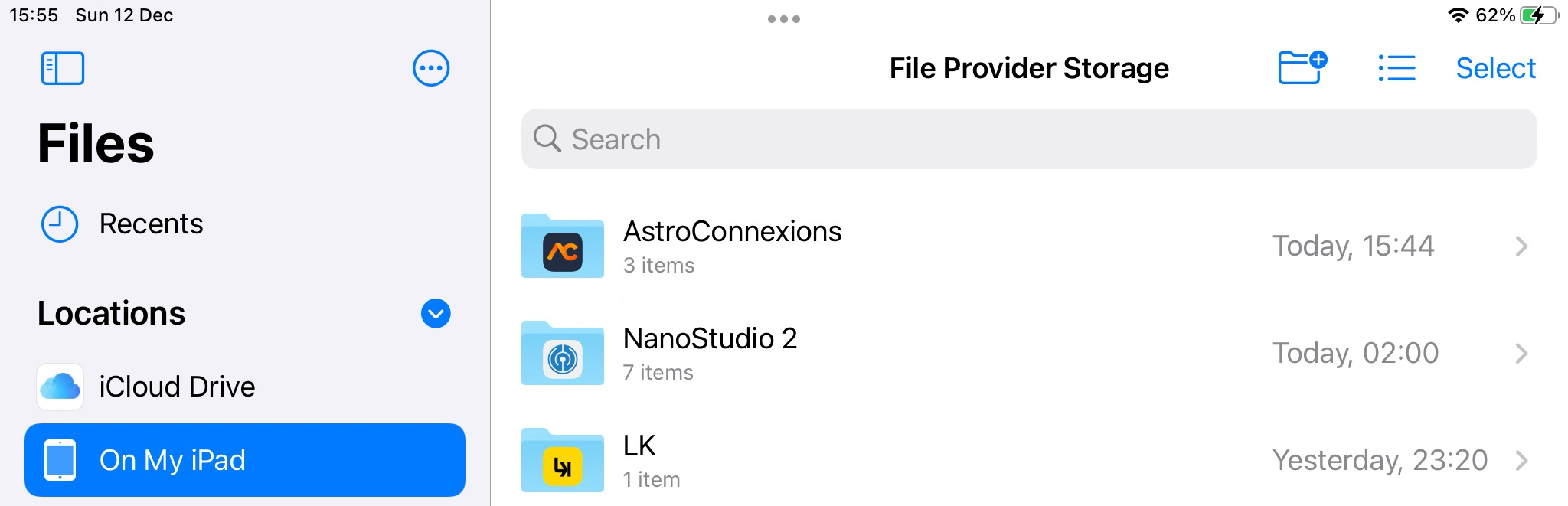 Files app - location of AC