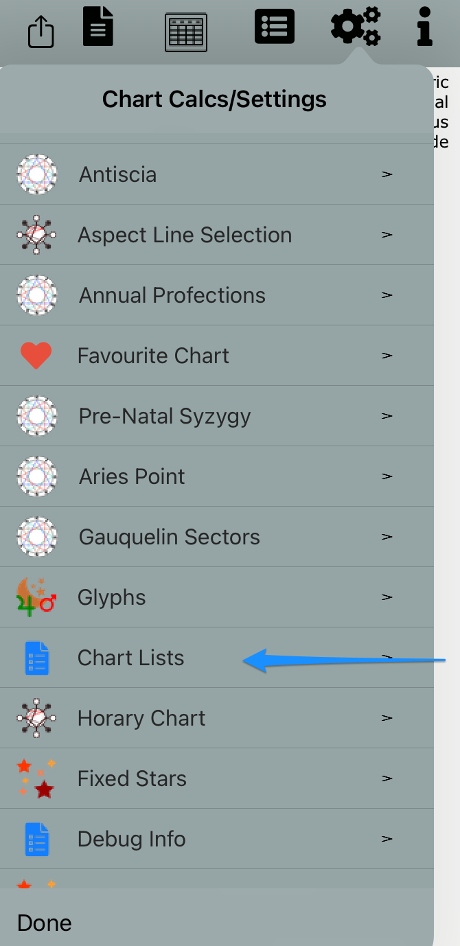 Chart Lists for Append Chart Type