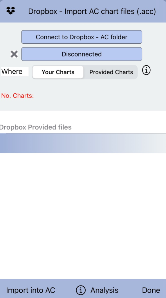 Tap to Connect to Dropbox