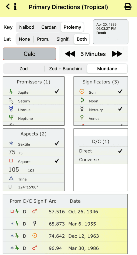 PD Settings and Results - AH