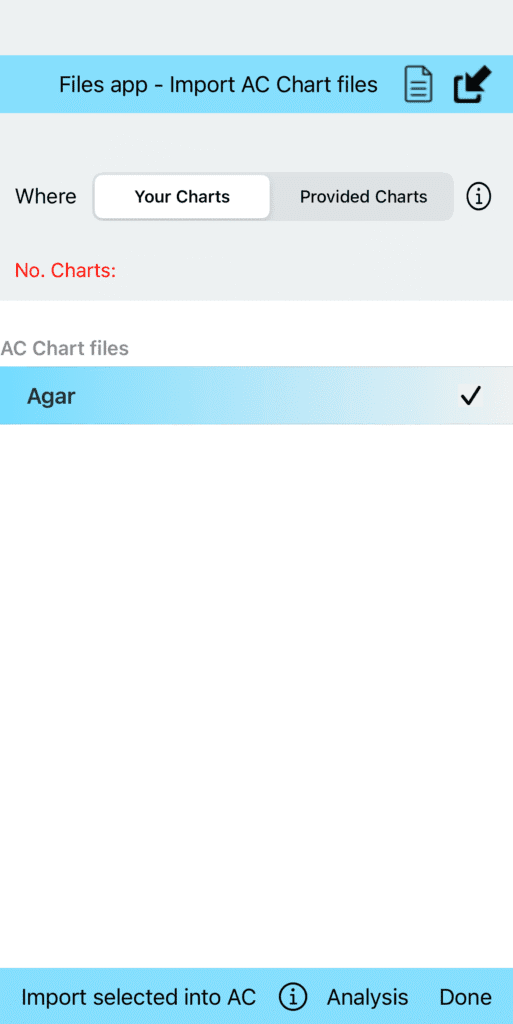 AC Files Import View