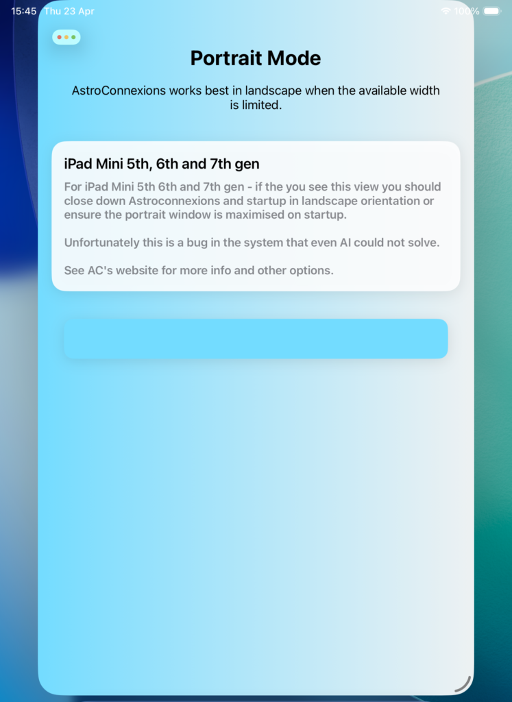 iPad Mini portrait restriction